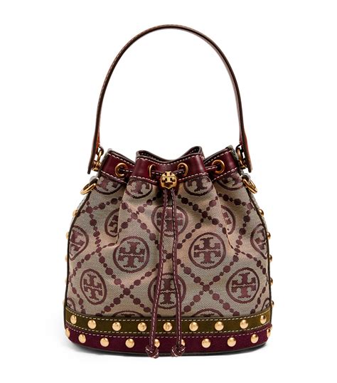 tory burch monogram bucket bag